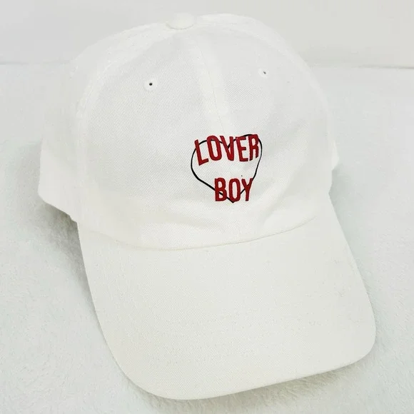 Lover Boy Heart Logo Hat Cap Adjustable Strapback White Outdoors Casual Workwear - Picture 4 of 6
